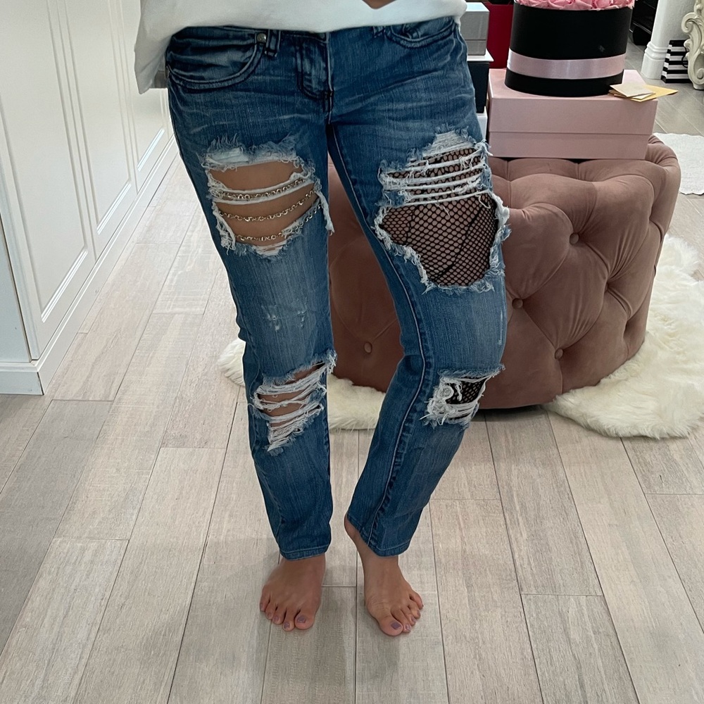 Machine Ripped Jeans Blue - Picture 4 of 5